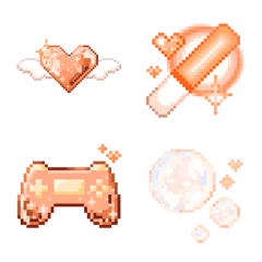 推し色キラキラドット絵文字[橙]の絵文字メイン画像