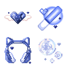 推し色キラキラドット絵文字[青]の絵文字メイン画像