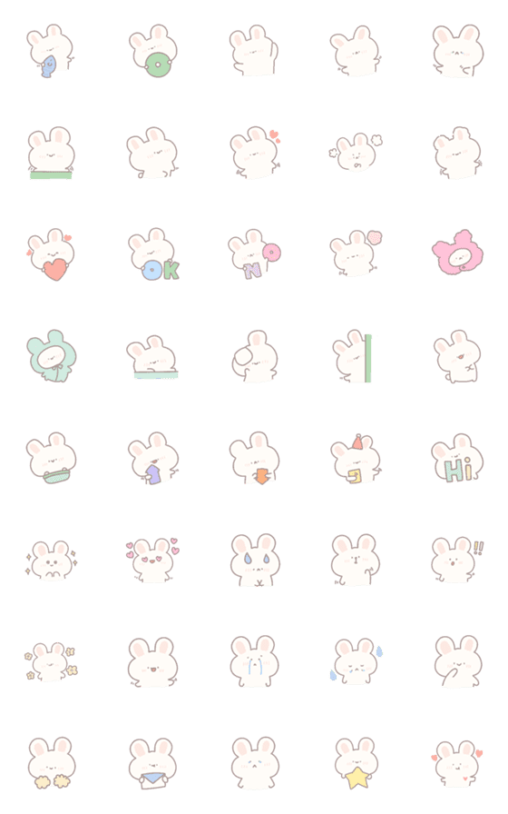 [LINE絵文字]Rabbit cute emoji ac*の画像一覧