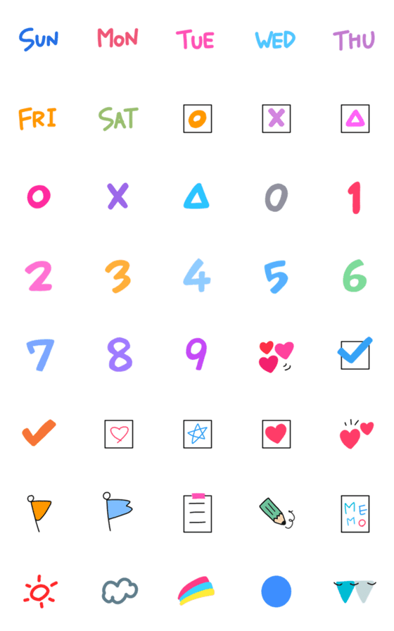[LINE絵文字]動く▶︎カラフルスケジュール絵文字の画像一覧