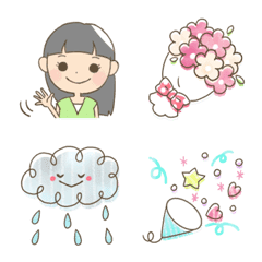 [LINE絵文字] ポップで可愛い絵文字 01の画像