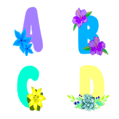 [LINE絵文字] flower alphabetの画像