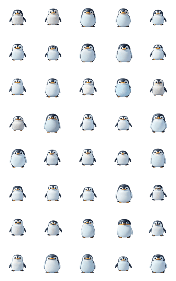 [LINE絵文字]Adorable Penguin Family Vol.1の画像一覧