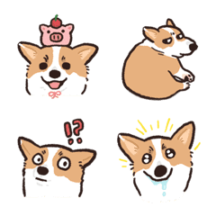 [LINE絵文字] Lazy Pig Corgi called APPLEの画像