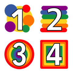 [LINE絵文字] Number classic rainbow colours emojiの画像