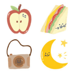 [LINE絵文字] Cute picnicking set with facesの画像