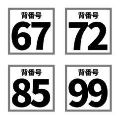 [LINE絵文字] スポーツチーム背番号（67～99）の画像