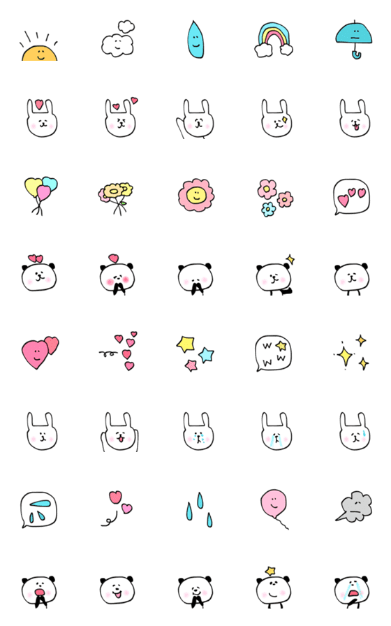 [LINE絵文字]♡うさぎとぱんだ♡の画像一覧