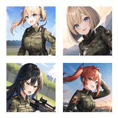 ミリタリー迷彩美少女絵文字の絵文字メイン画像