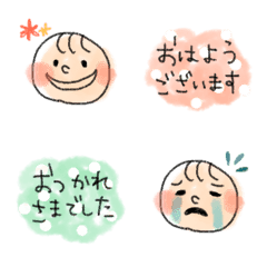 [LINE絵文字] ＊シンプル使える＊あいさつ絵文字＊の画像