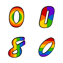 [LINE絵文字] Number emoji 80 (Pride Month)の画像