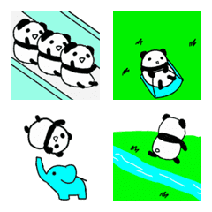 [LINE絵文字] パンダとゾウの絵文字の画像