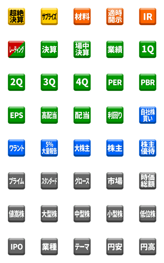 [LINE絵文字]使いやすい！株式投資の絵文字2ファンダの画像一覧
