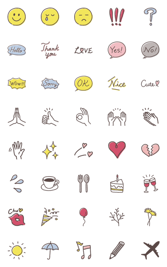 [LINE絵文字]*.•大人可愛いシンプル絵文字.•*の画像一覧