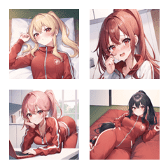 [LINE絵文字] ジャージの女絵文字の画像