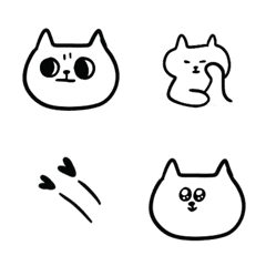 [LINE絵文字] 白い猫 日常記号 ♥ 絵文字の画像