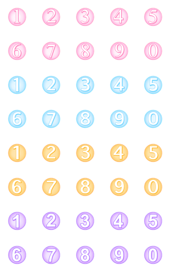 [LINE絵文字]Number pastel classic emojiの画像一覧