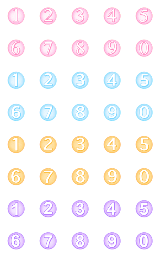 [LINE絵文字]Number classic pastel animation emoji 3の画像一覧