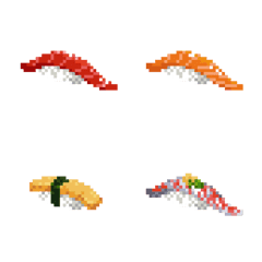 [LINE絵文字] ドット絵 寿司絵文字の画像