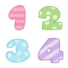 [LINE絵文字] Number puffy pastel emojiの画像