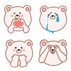 ゆる丸くま シンプル絵文字（修正版）の絵文字メイン画像