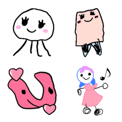 [LINE絵文字] 小さな子が描いた風絵文字の画像