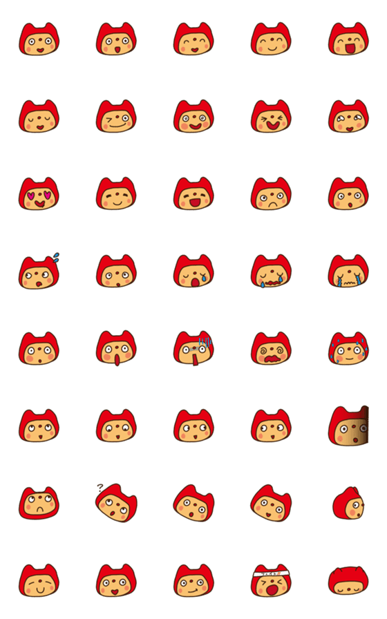 [LINE絵文字]あかねこさんの顔ばっかり絵文字の画像一覧