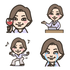 [LINE絵文字] 【動く】ちょこまか動く女性03の画像