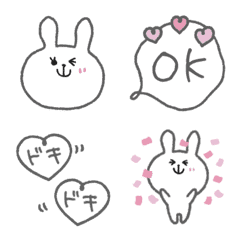 [LINE絵文字] ▷シンプルかわいい♡うさぎさんの画像