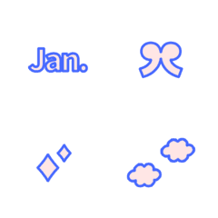 [LINE絵文字] 青 ピンク ALVA  ♥ 絵文字の画像