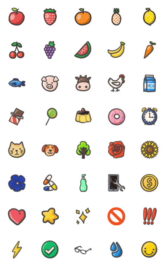 [LINE絵文字]Fruit Animal Patternsの画像一覧