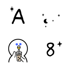 [LINE絵文字] ALVA ♥ 大人可愛い ABC 123 英語 数字の画像