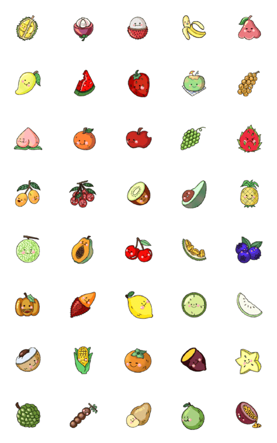 [LINE絵文字]Summer Fruityの画像一覧
