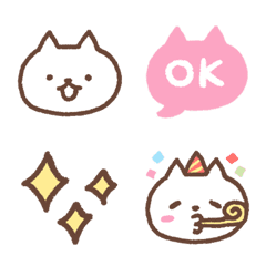 [LINE絵文字] シンプルねこ絵文字(しろねこ)の画像