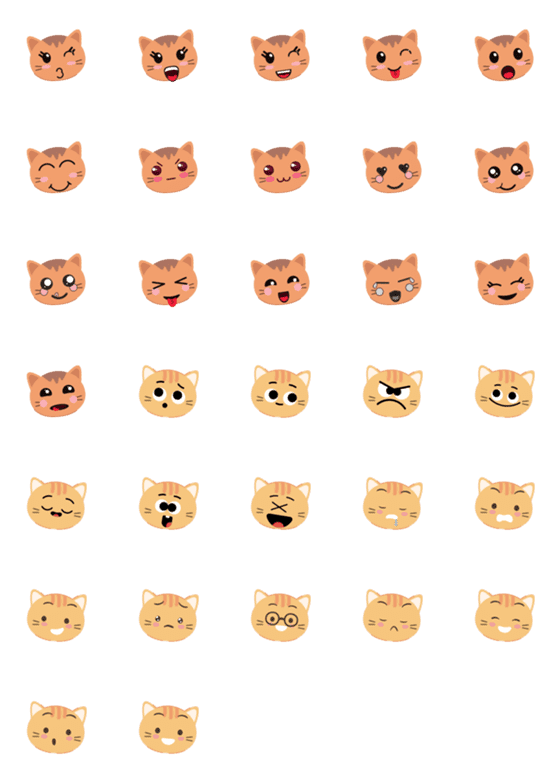 [LINE絵文字]キュートな猫の表情！Part2の画像一覧