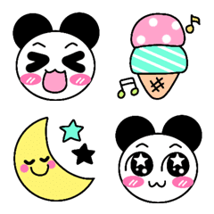 [LINE絵文字] 星キラキラ パンダ♡の画像