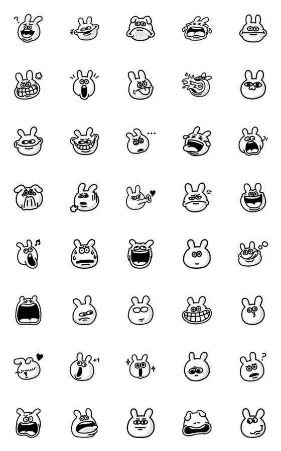 [LINE絵文字]Buy my Ugly Bunny Emojiの画像一覧