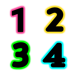 [LINE絵文字] Number classic black neon emojiの画像