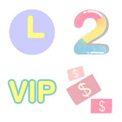 [LINE絵文字] Pastel color cute number emojiの画像