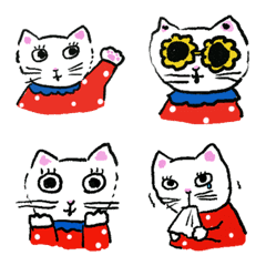 [LINE絵文字] しろねことおしゃべり絵文字の画像