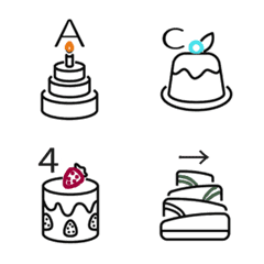 [LINE絵文字] Line Cake - Alphanumeric Emoji Stickersの画像