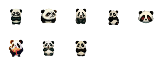 [LINE絵文字]Panda's Emotions, sorrows and joys (3)の画像一覧