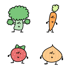 [LINE絵文字] へんてこな野菜と果物（文字なし）の画像