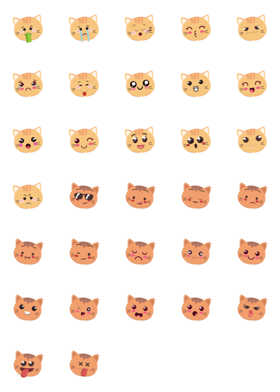 [LINE絵文字]キュートな猫の表情！Part3の画像一覧