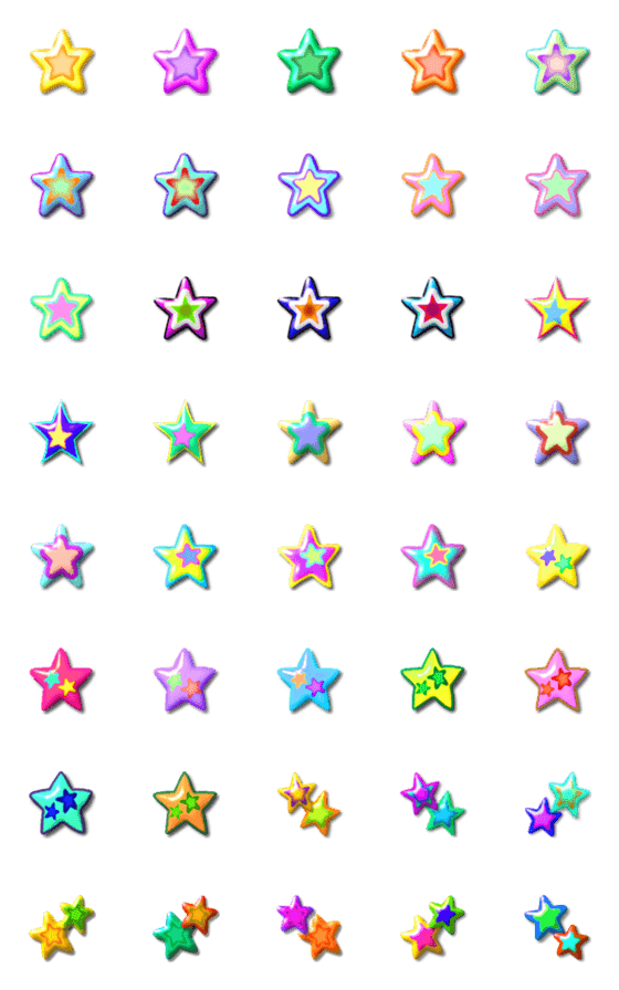 [LINE絵文字]●ぷっくり ⭐️ 星づくし 9  ※星柄の画像一覧