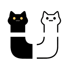 [LINE絵文字] liquid cat_black＆white-newの画像
