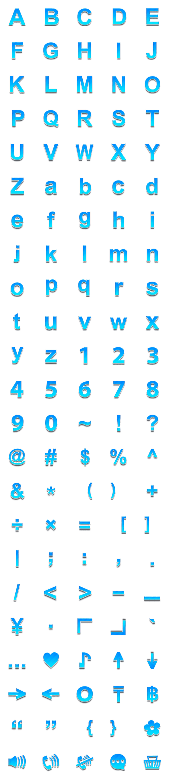 [LINE絵文字]Alphabet blue light classic emojiの画像一覧