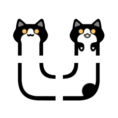 [LINE絵文字] liquid cat_tuxedoの画像