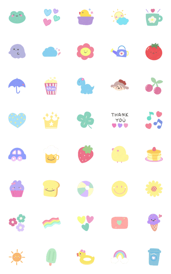 [LINE絵文字]Emoji pastel colorの画像一覧