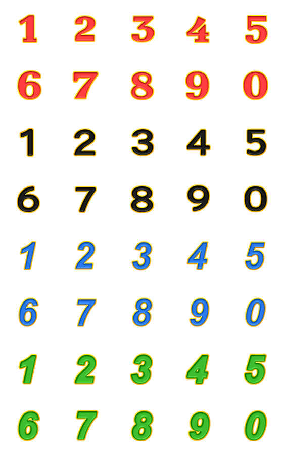 [LINE絵文字]Number classic colour gold luxuryの画像一覧